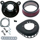 【S&S】ケーブルスロットル用 Air Stinger ティアドロップ・ステルスエアクリーナー(ツヤ消し黒パウダーコート)DB-170-0721-SET