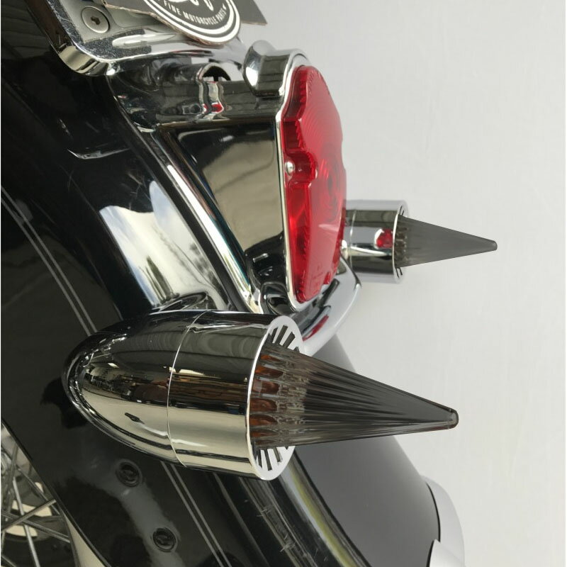 ロケットスタイル ウインカーレンズ スモーク クロームベゼル 【Cuztom Kraft】CUZ-1002-RLS