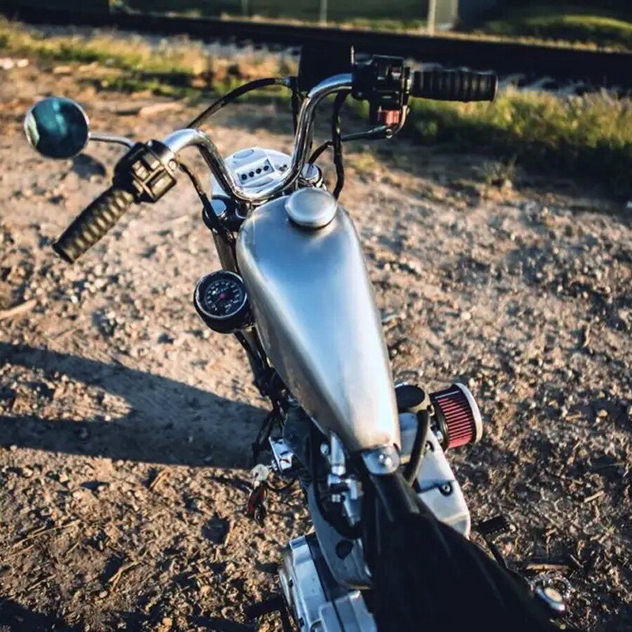 ハーレー 1インチ径 ブートレガー ハンドルバー(ディンプル有) クローム 【TC Bros】101-0130