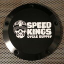 ツインカム ダービーカバー ヘルメットロゴ ブラック 【Speed Kings】SK-DER-TC-HL-BK