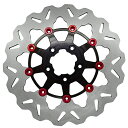 【GALFER】WAVE フローティング ローター フロント 11.5インチ ブラック/レッド DF680CW-B-R(2)