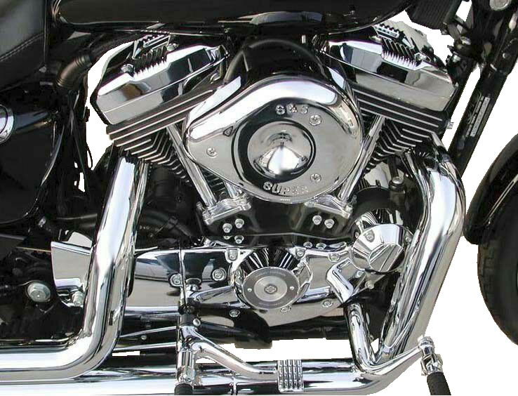 【S＆S】TEAR DROP エアクリーナーキット　E,Gキャブ用 クローム 1986〜1991 スポーツスター