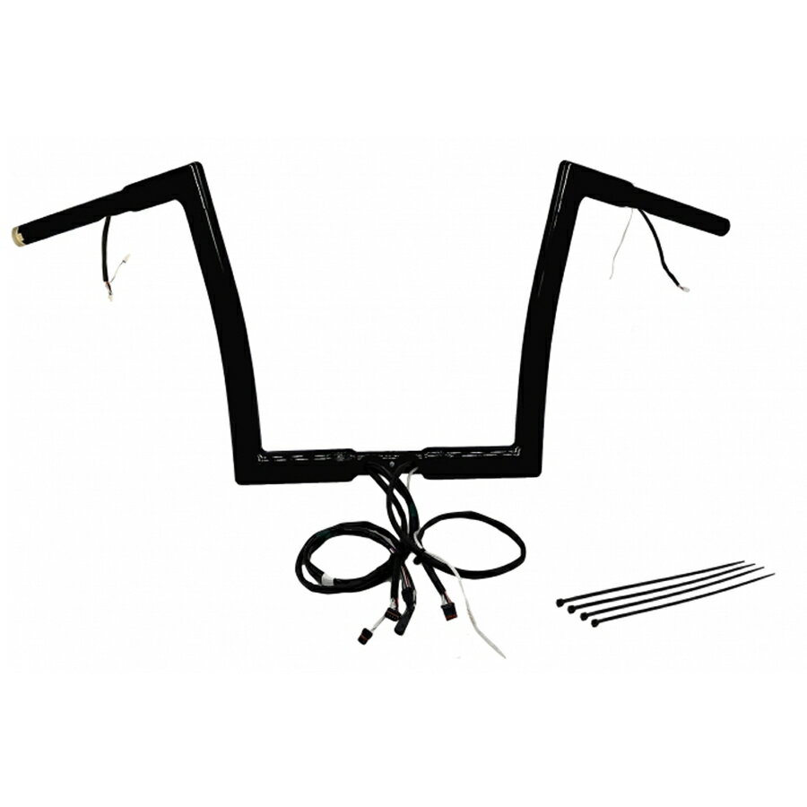 ロードグライド 1.25インチ フラットトップハンドルバー プラグアンドプレイキット 12インチ グロスブ..