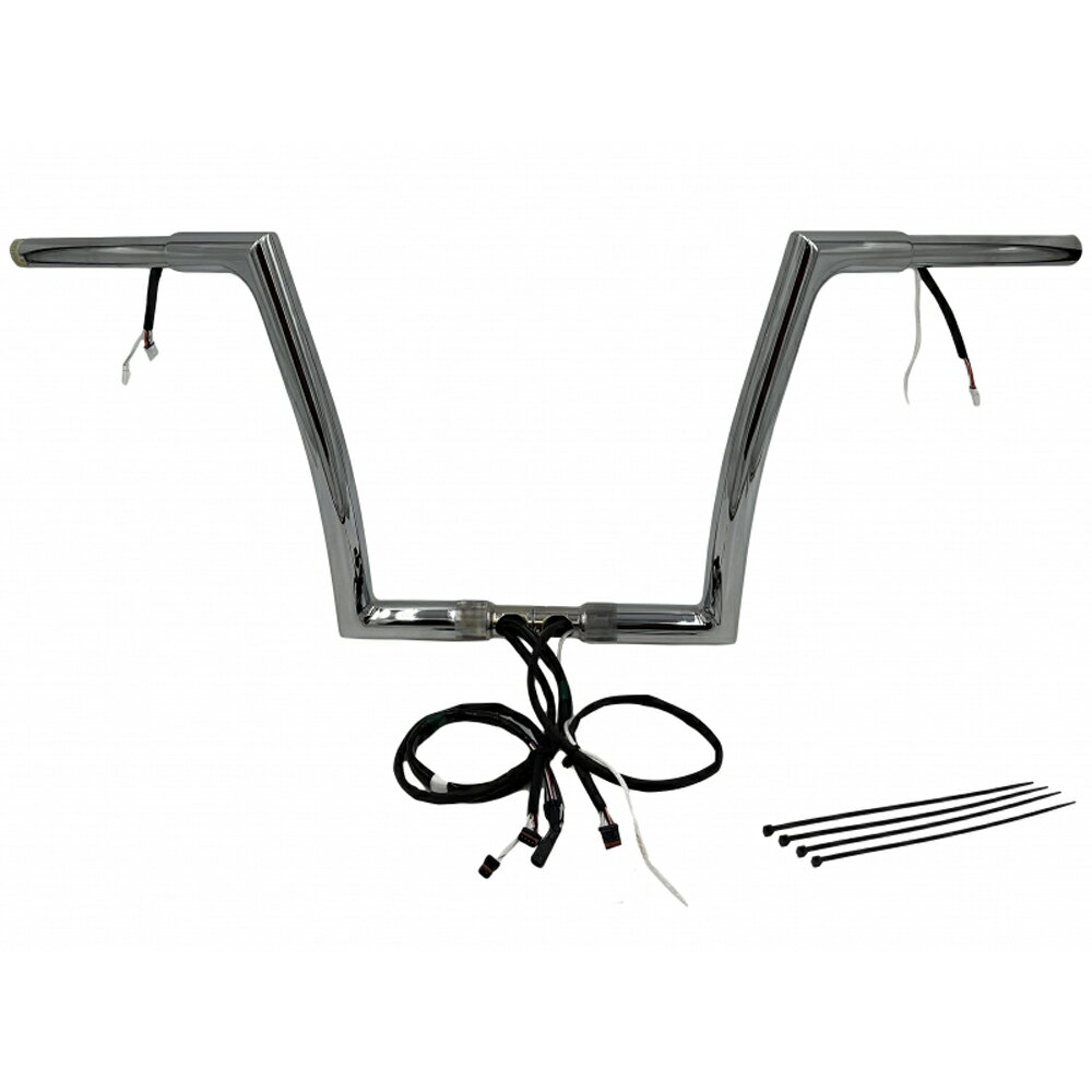 ロードグライド 1.25インチ フラットトップハンドルバー プラグアンドプレイキット 12インチ クローム ..