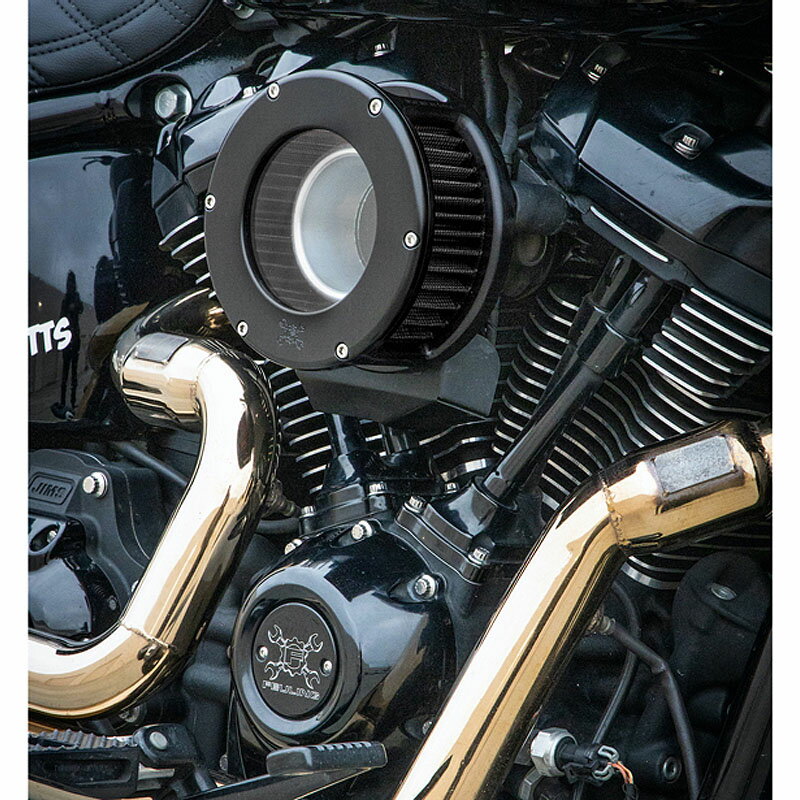 M8ツーリング、ソフテイル BA エアクリーナーキット クリアカバー ブラックフィルター ブラック 【FEULING】1010-3156