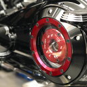 【TAK'S PERFORMANCE PARTS】 シースルー ナローダービーカバー ブラック/レッド 2016以降ツーリング TPP043-PC-BK-RED