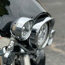 【Hog Workz】 バイザースタイルトリムリング クローム 補助ライト用 HW131400