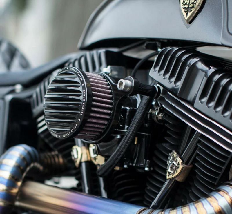 【ROUGH CRAFTS】TCケーブルスロットル車用エアクリーナー ブラック 933853933853