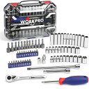 WORKPRO 1/4インチドライブソケット/クイックリリースラチェットキット 70pcsW003068A