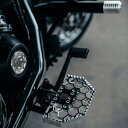 スポーツスター、ダイナ、FXR他 ハーレー用 ハニカムV3・ミニフロアボード (アルミシルバー) OG