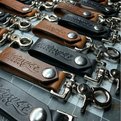 【Factory47】レザーキーホルダー ブラック KF100B 【Factory47】レザーキーホルダー ブラック KF100B