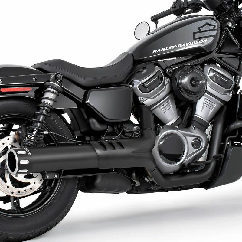 ナイトスター RH975/S 4インチ スリップオンマフラー イーグルエンドキャップ (ブラック/ブラックコントラスト) フリーダムパフォーマンス(2)