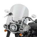 M8 ヘリテイジクラシック、デラックス 22.5インチ カーブ付ウィンドシールド (ライトグレー) クリアビューシールド