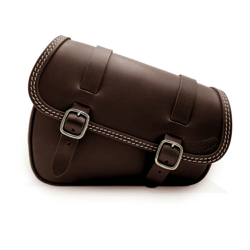 エンズクオイオ DUB レザーサドルバッグ 7L (ダークブラウン) スポーツスターS