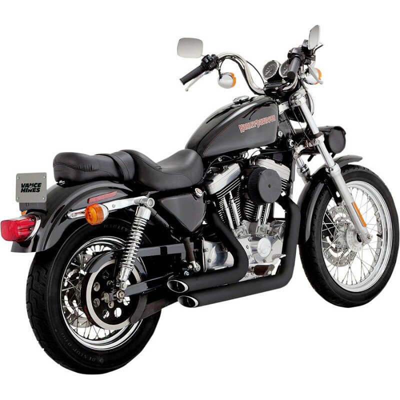 【バンス＆ハインズ(Vance&Hines)】 Shortshots Staggered Black　1999～2003スポーツスター 47223