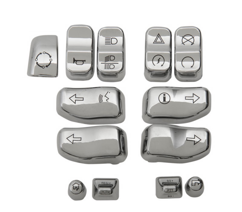 【ドラッグSP】 クローム・スイッチキャップキット 2014〜 ツーリング 0610-0807