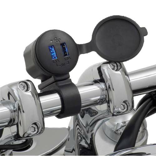 【BIG BIKE PARTS】 デュアルポート防水 USB 電源 13-208