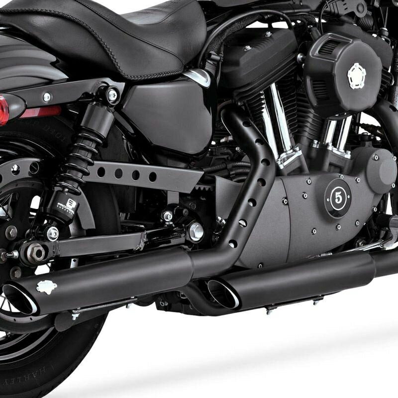 【バンス＆ハインズ(Vance&Hines)】 ツインスラッシュ・スリップオン ブラック 2004～2013 スポーツスター 46839