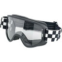 【ビルトウェル】 Moto 2.0 Goggles チェッカーズ ブラック 2101-5101-014 バイクゴーグル シングルレンズ ゴーグル ハーレー バイク用ゴーグル オートバイ クリアレンズ おしゃれ オシャレ お洒落 かっこいい ビンテージ調 チェック柄 メガネをしたまま その1