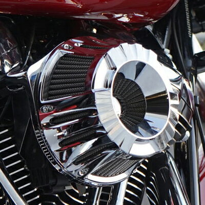 ハーレー用 【アレンネス】INVERTED 乾式エアクリーナー Deep Cut クローム 電子制御スロットル車用 18-926 スポーツスター ダイナ ソフテイル
