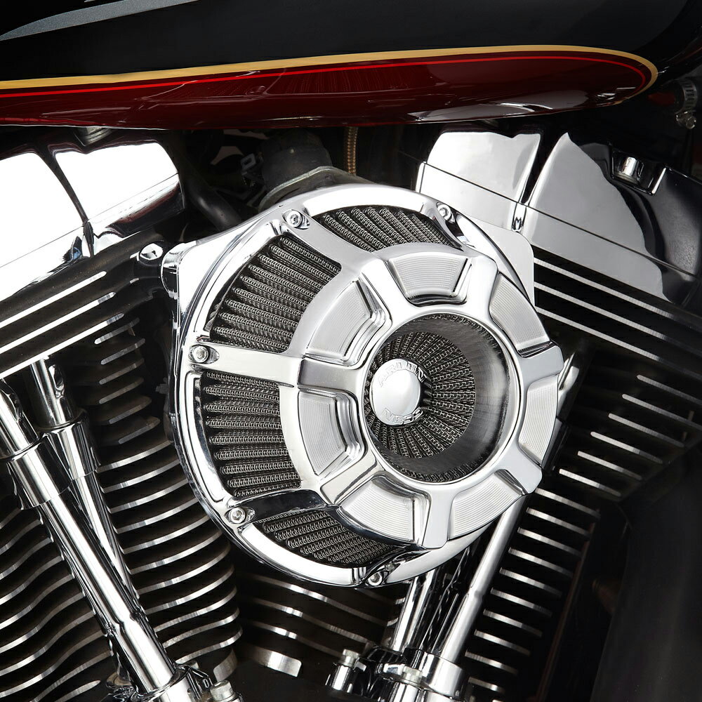 ハーレー用 【アレンネス】INVERTED SERIES エアクリーナー Bevelled クローム TC ケーブルスロットル車用 18-934 スポーツスター ダイナ ソフテイル