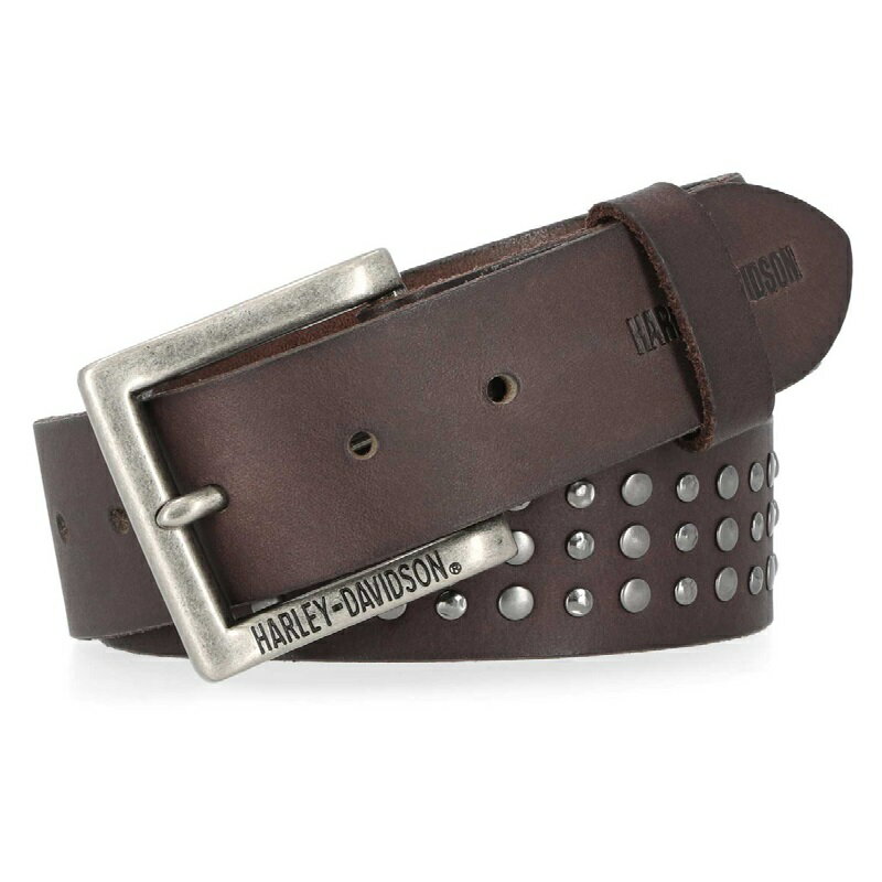 ハーレーダビッドソン メンズ リプルロウスタッズド本革ベルト MND-BMU003