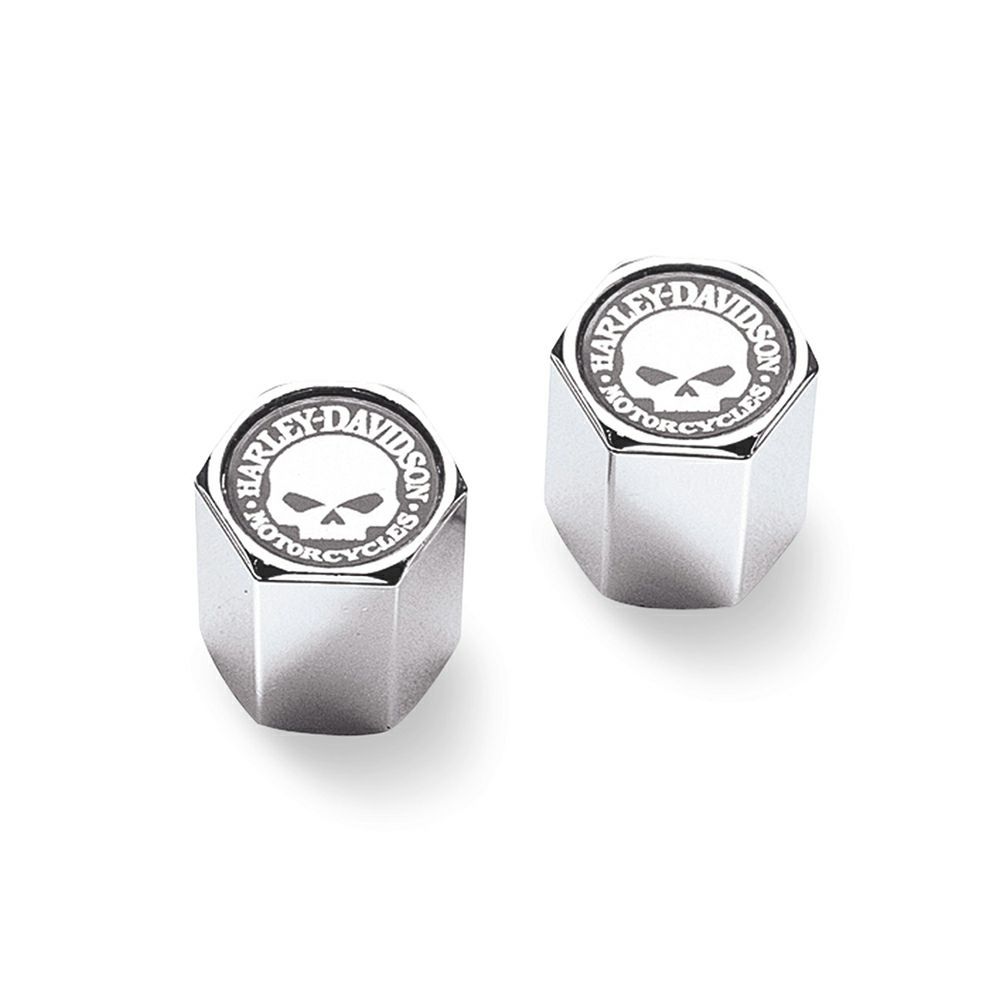 ハーレー純正　クローム・ABSバルブステムキャップSkull Chrome-Plated ABS Valve Stem Caps EVOソフテイル EVOツーリング M8ソフテイル TCソフテイル TCツーリング&トライク