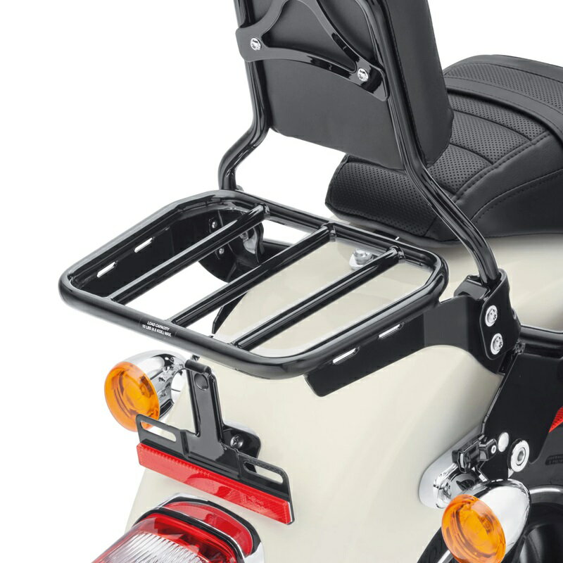 【50300131A】ハーレー純正 スポーツラゲッジラック ホールドファストシーシーバーアップライト用 グロスブラック Sport Luggage Rack for HoldFast Sissy Bar Uprights