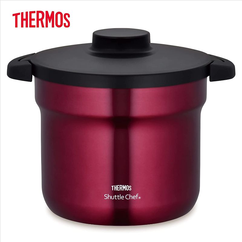 サーモス（THERMOS）【KBJ-4501-R】真空保温調理器 レッド ■シャトルシェフ 4.3L（4～6人用） ■調理鍋3層ふっ素コーティング（底面2.9mm） ■送料無料（北海道 沖縄県 離島は送料が掛かります）