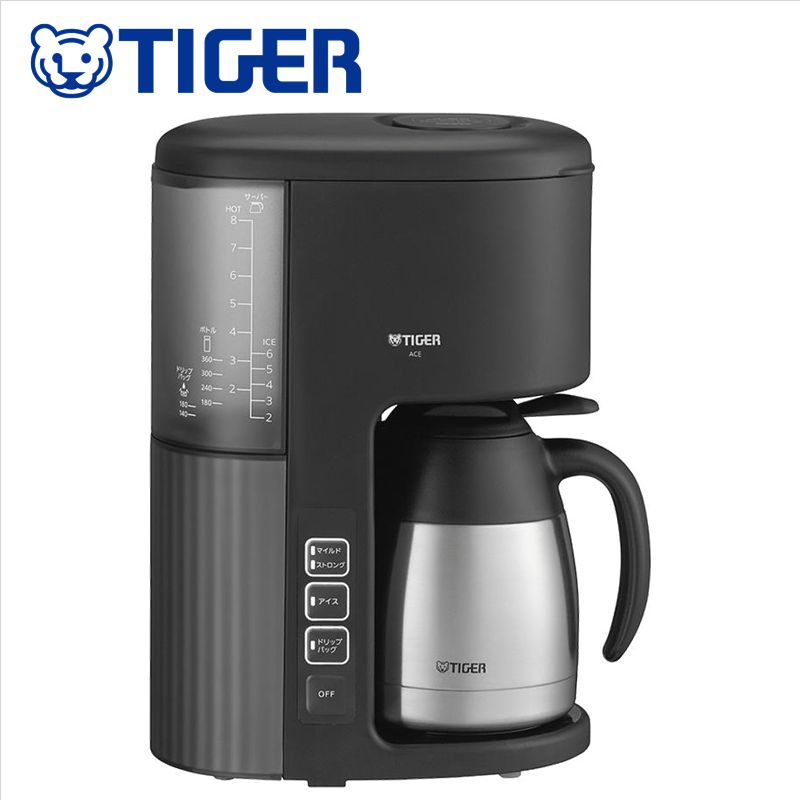タイガー（TIGER）【ACE-V080-KM】コーヒーメーカー　スモーキーブラック　■マイルド・ス ...
