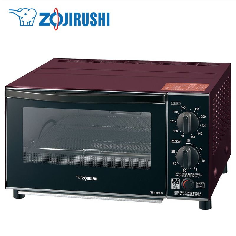 象印（ZOJIRUSHI）オーブントースター　■こんがり倶楽部　80℃～250℃温度調節　ボルドー　■30分ロングタイマー　ビッグ＆ワイド庫内　■送料無料（北海道・沖縄県・離島は送料が掛かります）