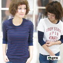 grn/ジーアールエヌフィットフライスUネックボーダー七分袖Tシャツ8COLORSNO.GRN-PF102SS12MENSアメカジ メンズ レディース 半端丈 五分袖 七分袖 丸首 カットソー 嵐着用 パックTee Yep_100