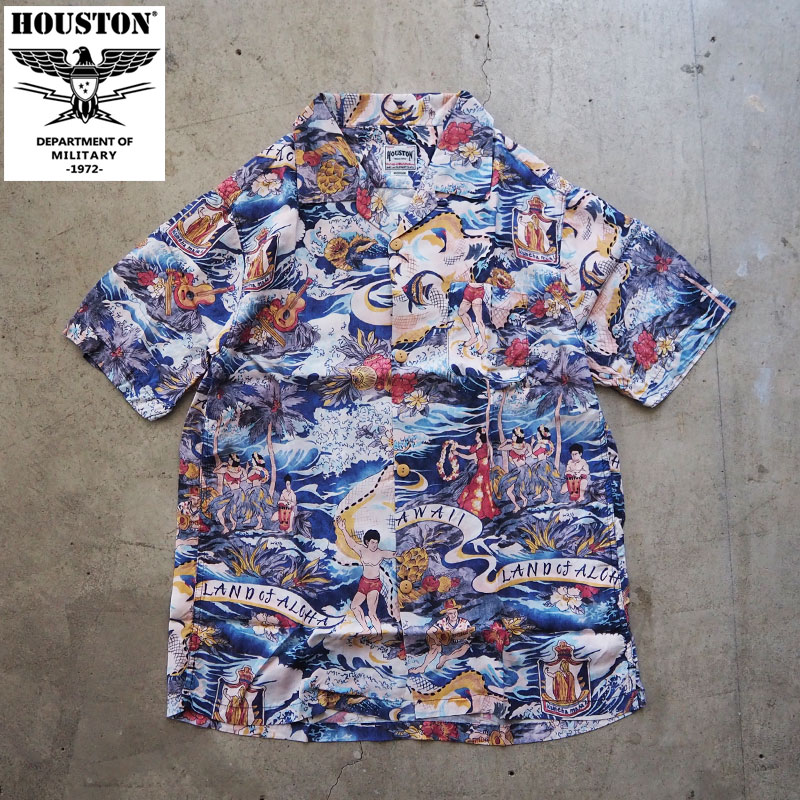 HOUSTON ヒューストン アロハシャツ ALOHA SHIRT HAWAII 41168 メンズ シャツ ハワイ 半袖 半袖シャツ シャツ アロハ ハワイアンシャツ アメカジ メール便