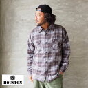 HOUSTON ヒューストン ネルシャツ VINTAGE FLANNEL WORK SHIRT 41053 メンズ シャツ チェックシャツ 長袖 フランネル アメカジ ワーク チェック柄 長袖シャツ ワークシャツ ネル XL XXL ネイビー グレー マルーン ブラウン