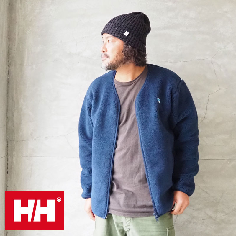 HELLY HANSEN ヘリーハンセン ジャケット FIBERPILE Cardigan HE52274 ファイバーパイル カーディガン フリース ボア ジップアップ フリースジャケット ボアジャケット もこもこ アウトドア キャンプ 冬 ネイビー XL