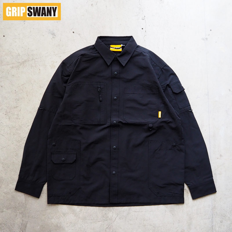 GRIP SWANY グリップスワニー シャツ ギアポケットシャツ GSMSH0016 メンズ 長袖 長袖シャツ ギア ポケット キャンプ アウトドア キャンプシャツ コットンナイロンリップストップ ブラック オリーブ 黒 headfoot-10046537 HEADFOOTmixism サンプル画像3