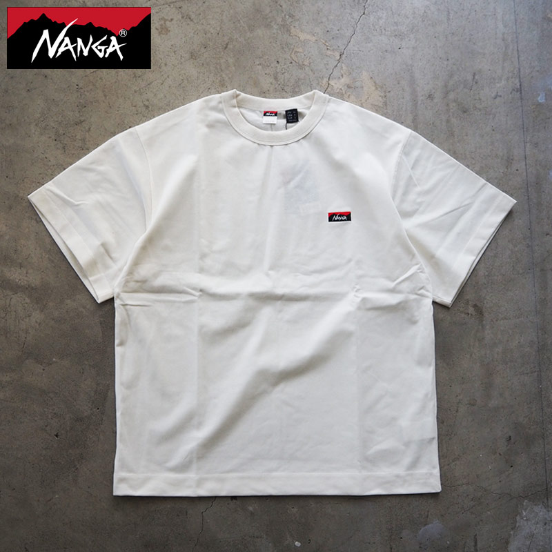 NANGA ナンガ Tシャツ メンズ エコ ハイブリッド ボックス ロゴ エンブロイダリー ティー NW2411-1G804 半袖 半袖Tシャツ ワンポイント ロゴ シンプル 無地 黒 白 アウトドア キャンプ レギュラーフィット メール便