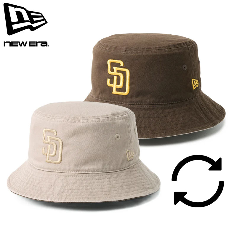 樂天商城 - NEW ERA ニューエラ ハット メンズ レディース バケット01 リバーシブル MLB Bucket Hat サンディエゴ・パドレス 14744769 バケットハット 帽子 ぼうし コットン アッシュブラウン ウォルナット アウトドア ストリート メール便