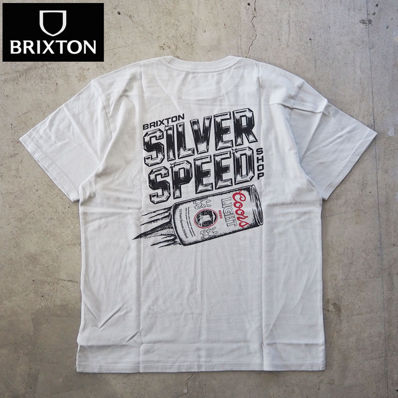 樂天商城 - BRIXTON ブリクストン Tシャツ メンズ COORS LIGHT SILVER SPEED SST 17372 半袖 コラボ 半袖Tシャツ プリント 黒 白 ホワイト ストリート バイカー サーフ アメカジ