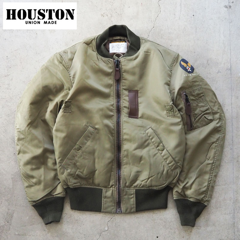 樂天商城 - HOUSTON ヒューストン ジャケット メンズ B-15B モディファイ フライトジャケット 5004 ミリタリー 日本製 ミリタリージャケット アメカジ ストリート ゆったり 防寒 作業着 シンプル オリーブ