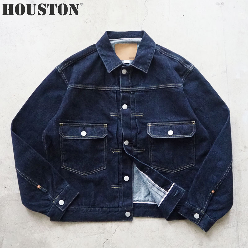 樂天商城 - HOUSTON ヒューストン デニムジャケット セルビッヂデニム タイプ2 デニム ジャケット Tバック 51610 メンズ デニム ジャケット 日本製 セルビッヂ ジージャン シャツ 2nd セカンド ワンウォッシュ
