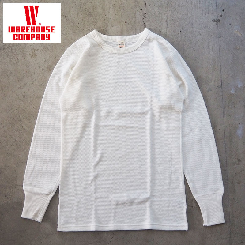樂天商城 - WAREHOUSE & CO. ウエアハウス ロンT メンズ 4本針 クルーネック ワッフル 長袖 Tシャツ 無地 5903 メンズ 長袖Tシャツ 日本製 アメカジ ウェアハウス ウエアハウスカンパニー 黒 白 オリーブ