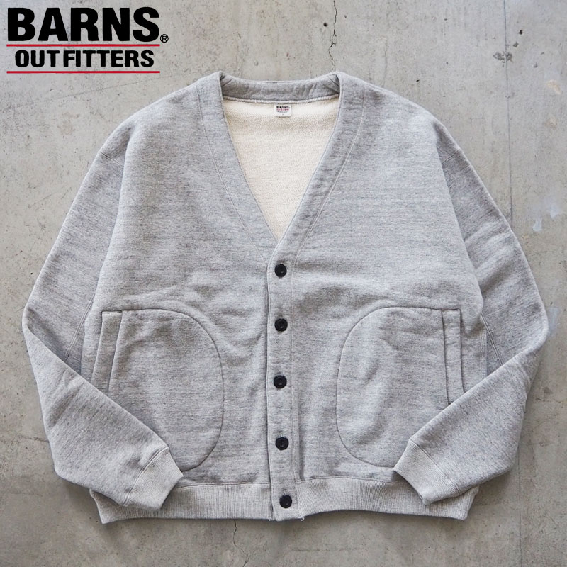 樂天商城 - BARNS バーンズ 吊り編み スウェット カーディガン BR-26134 メンズ 長袖 カーデ 裏毛 肉厚 長袖 カーデ アメカジ コットン シンプル 無地 アウトフィッターズ outfitters グレー