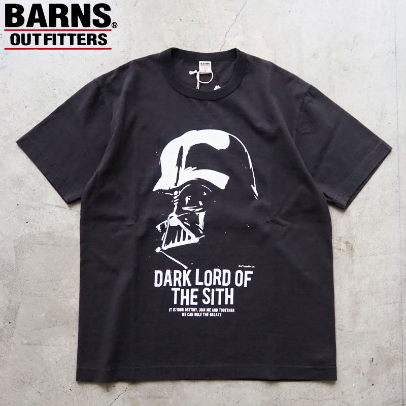 樂天商城 - BARNS OUTFITTERS バーンズ Tシャツ 半袖 メンズ 吊り編み スターウォーズ ダースベイダー Darth Vader BR-26181 半袖Tシャツ プリント 日本製 丸胴 アウトフィッターズ アメカジ クルーネック プリントTシャツ 黒