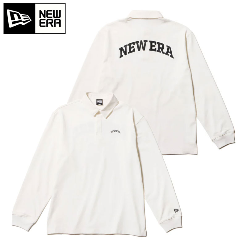 NEWERA ニューエラ ラガーシャツ メンズ ゴルフ 長袖 ラグビーシャツ ヘビーウェイト ソリッド 14326402 ポロシャツ 長袖ポロシャツ ロンT Tシャツ おしゃれ ストリート 黒 白 メール便