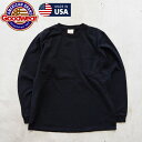 GOODWEAR グッドウェア ロンT USA製 030081 メンズ レディース 無地 長袖 Tシャツ 長袖Tシャツ ポケット アメリカ製 米国 ポケT ロングスリーブ グッドウエア 肉厚 アメカジ ワーク ミリタリー シンプル 黒 白 xl メール便