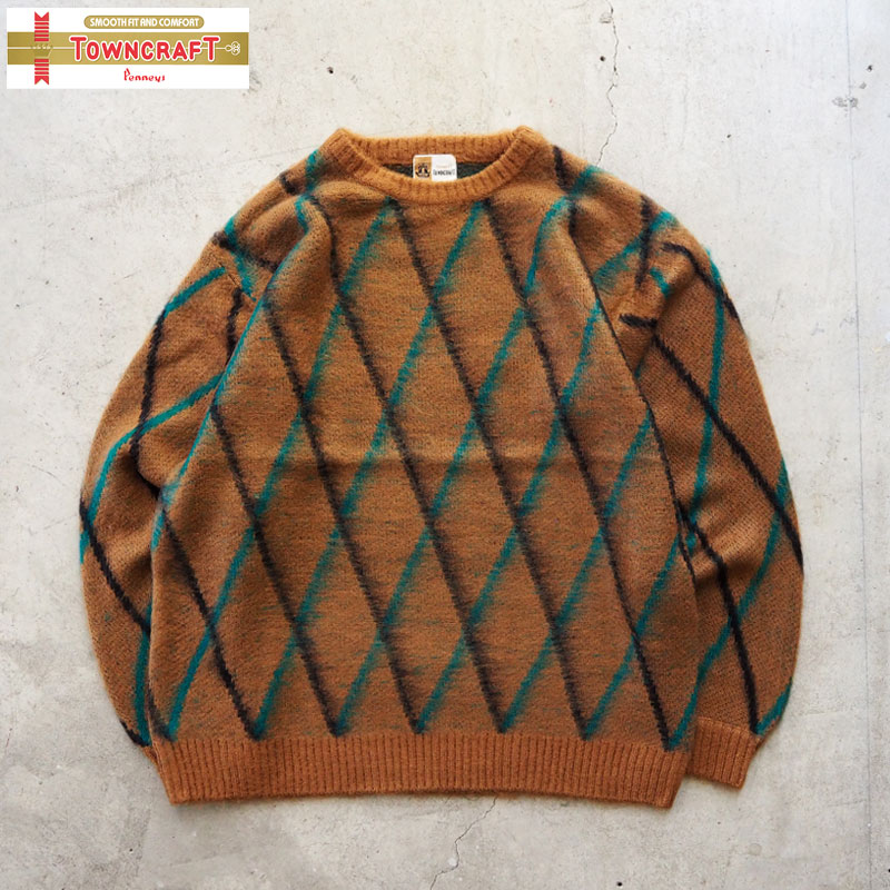 TOWNCRAFT タウンクラフト セーター シャギー ヴィンテージ クルー ニット TC24F00900 メンズ レディース ネイティブ アーガイル 長袖 ア...