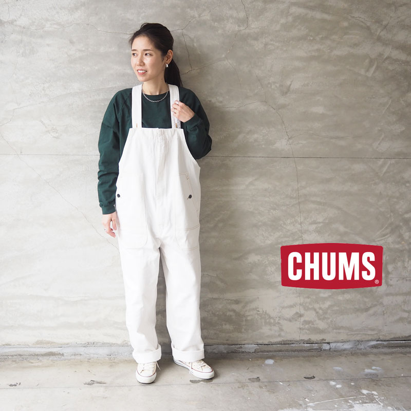 チャムス オーバーオール レディース CHUMS Candy Cliffs Overall CH13-1284 サロペット パンツ カバーオール ステッチ ビッグポケット アジャスター ワーク フレンチ ビンテージ 綿100 ゆったり カジュアル アウトドア キャンプ アメカジ おしゃれ