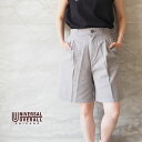 UNIVERSAL OVERALL ユニバーサル オーバーオール UTILITY CRORRED SHORTS U2322668パンツ レディース ハーフパンツ グレー グリーン みどり ボトムス ズボン ゆったり ワイド ワイドパンツ Sサイズ Mサイズ 綿 夏 おしゃれ カジュアル