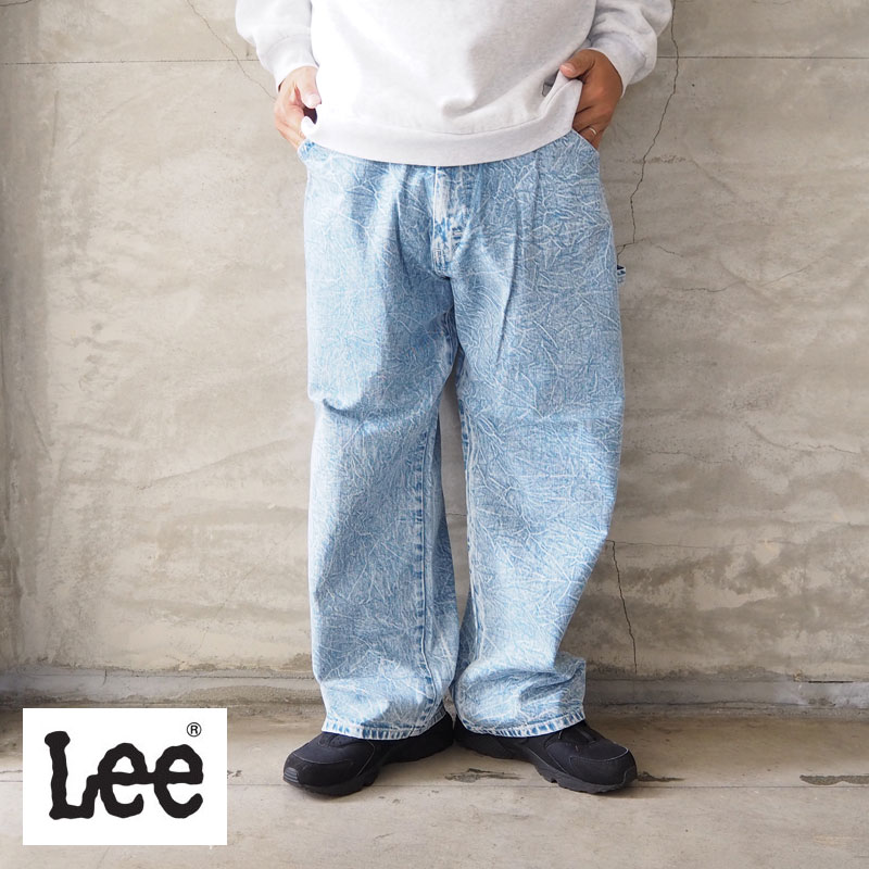 Lee リー デニム パンツ X-LINE PAINTER PANTS LM6988 メンズ レディース ペインターパンツ ペインター イージー デニムパンツ ジーンズ ワーク ワークパンツ ストレート ゆったり おしゃれ ボトムス アメカジ ストリート 白 オレンジ ブルー ブリーチ